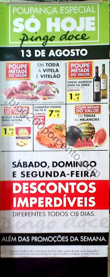 Novo folheto Pingo Doce 13ag extra Só Hoje