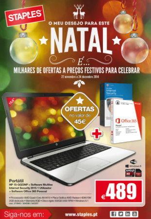 Novo folheto Staples especial Natal Novo folheto Staples especial Natal